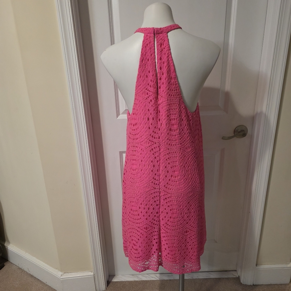 Lilly Pulitzer Hot Pink Crochet Halter Dress - Picture 7 of 8